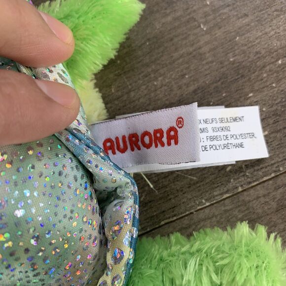 Aurora The Turtle Hand Puppet Green Plush Stuffed Animal Full Body 10" Blue Eyes - Picture 7 of 16